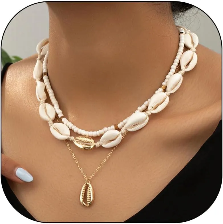 Starfish Necklace Gold Shell Necklace Seashell Necklaces for Women Ocean Necklaces Beach Vacation Essentials Summer Outfits Holiday Jewelry Trendy Beach Charms for Women 2025