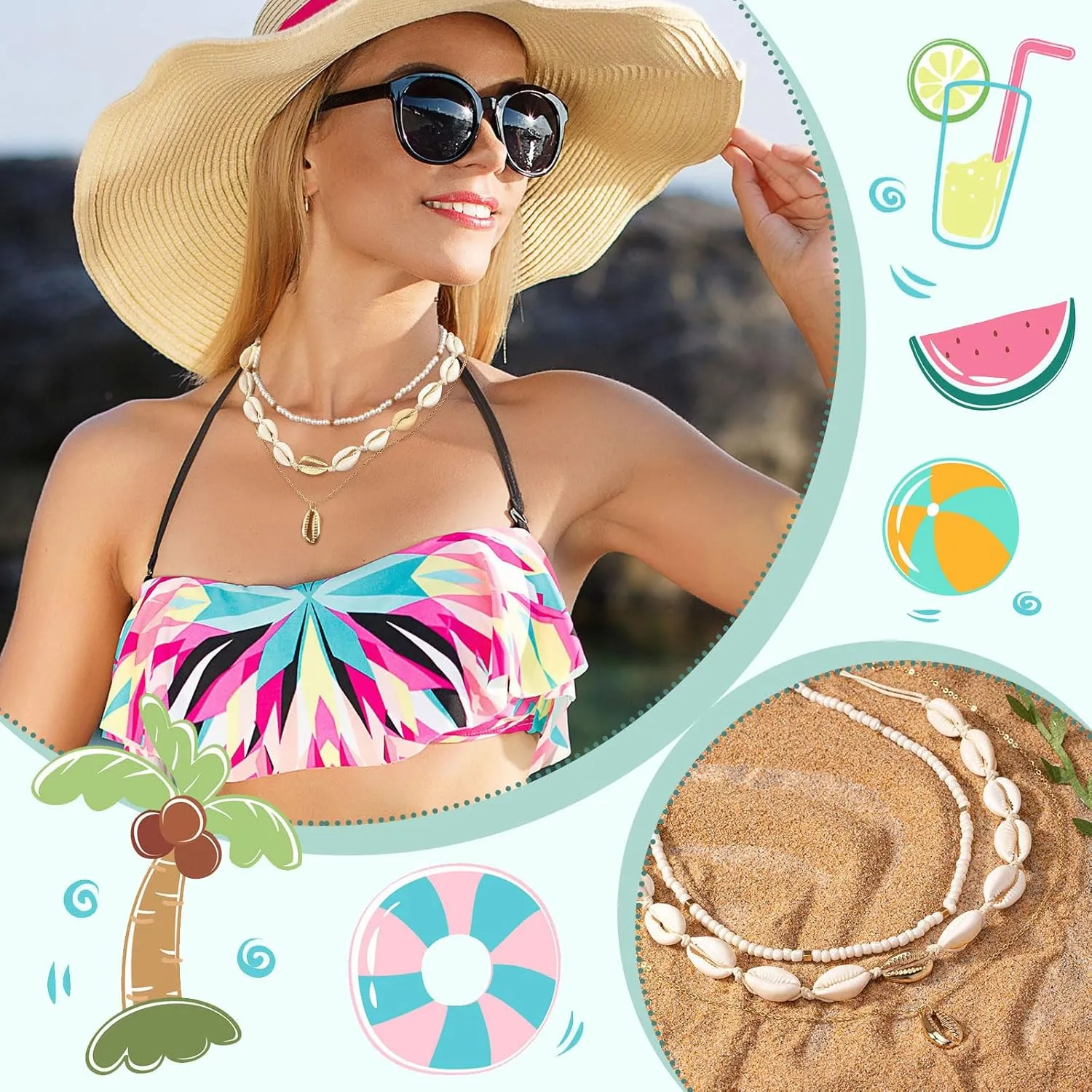 Starfish Necklace Gold Shell Necklace Seashell Necklaces for Women Ocean Necklaces Beach Vacation Essentials Summer Outfits Holiday Jewelry Trendy Beach Charms for Women 2025