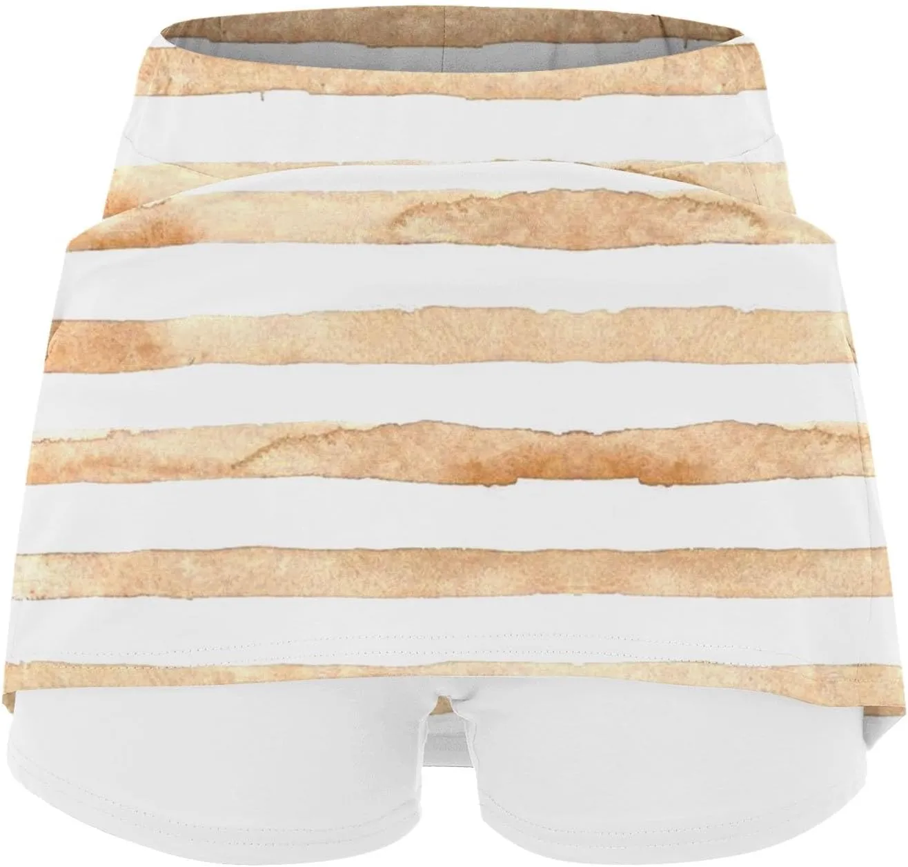 Stretchy Mini Tennis Skorts for Women 2025 Summer Trendy Stripped Print High Elastic Waisted Golf Skirts Workout Beachwear