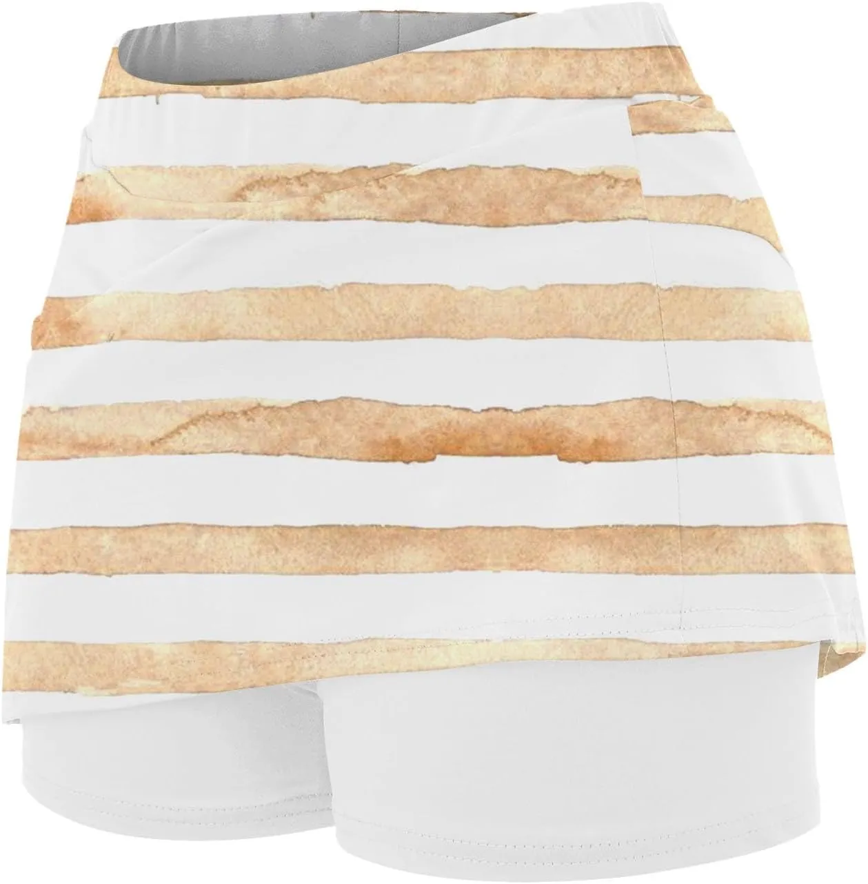 Stretchy Mini Tennis Skorts for Women 2025 Summer Trendy Stripped Print High Elastic Waisted Golf Skirts Workout Beachwear