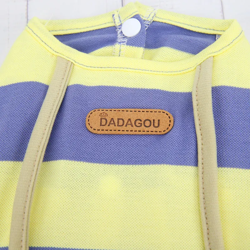 Striped overalls pet clothing
