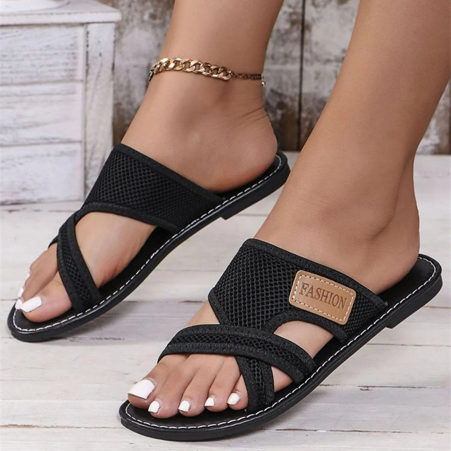 Summer Sandals for Women 2025 Extra Wide Beach Breathable Comfortable Mesh Hollow Mesh Slide Sandls Orthopedic Platform Shoes