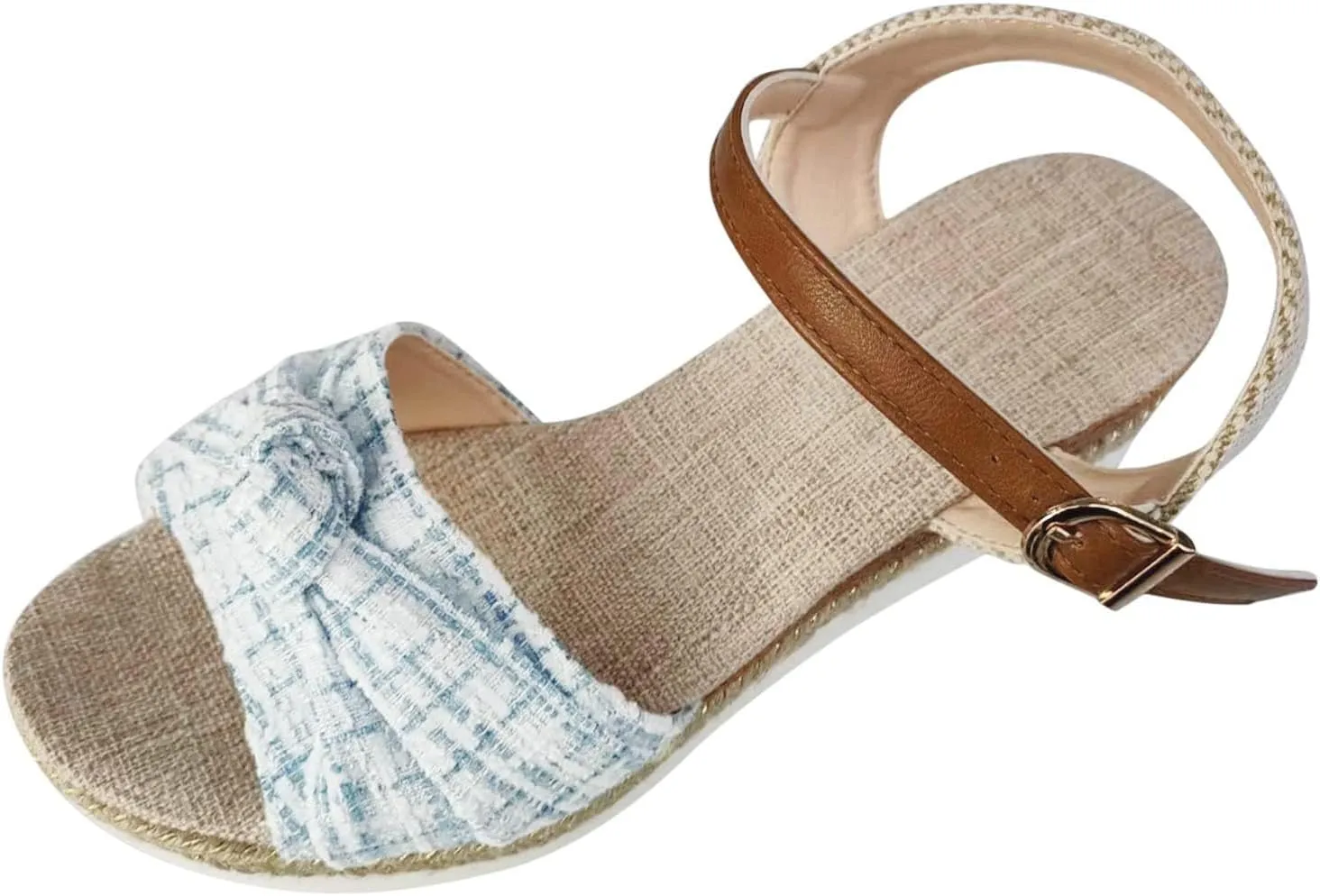 Summer Sandals for Women 2025 Wide Width Orthopedic Slip on Open Toe Ankle Strap Espadrilles Wedge Platform Sandal Arch Support Strappy Comfortable Beach Walking Slippers