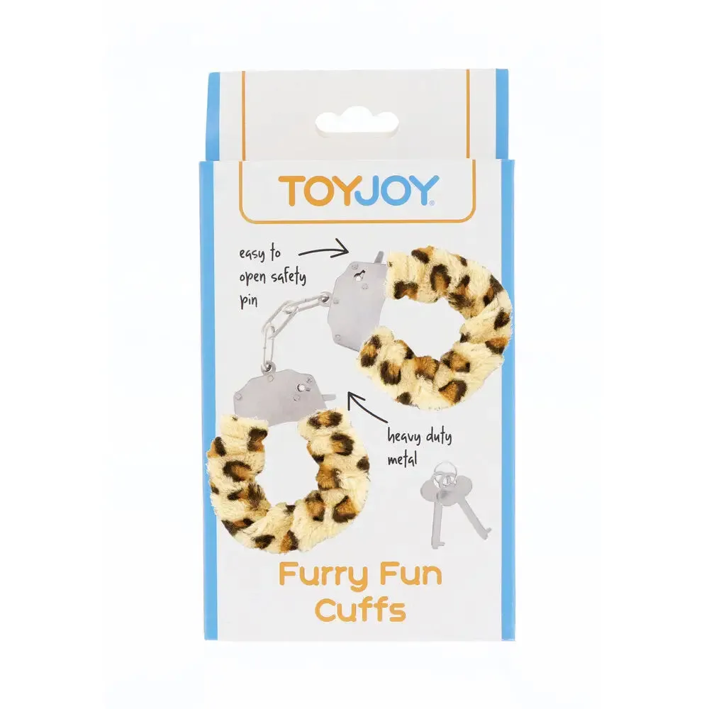 Toyjoy Metal Leopard Furry Fun Wrist Cuffs with 2 Keys