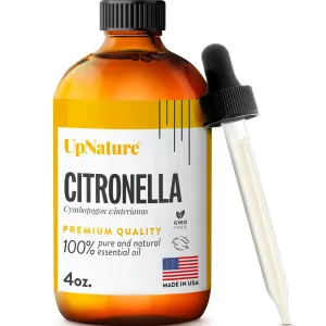 UpNature Citronella Essential Oil 4oz   100% Pure Citronella Oil for Natural Mosquito Spray & Soap