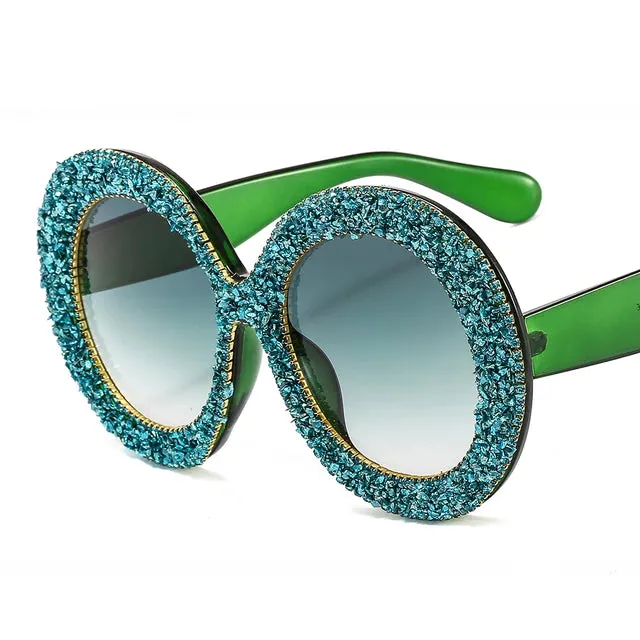 Vintage Rhinestones Oversized Sunglasses