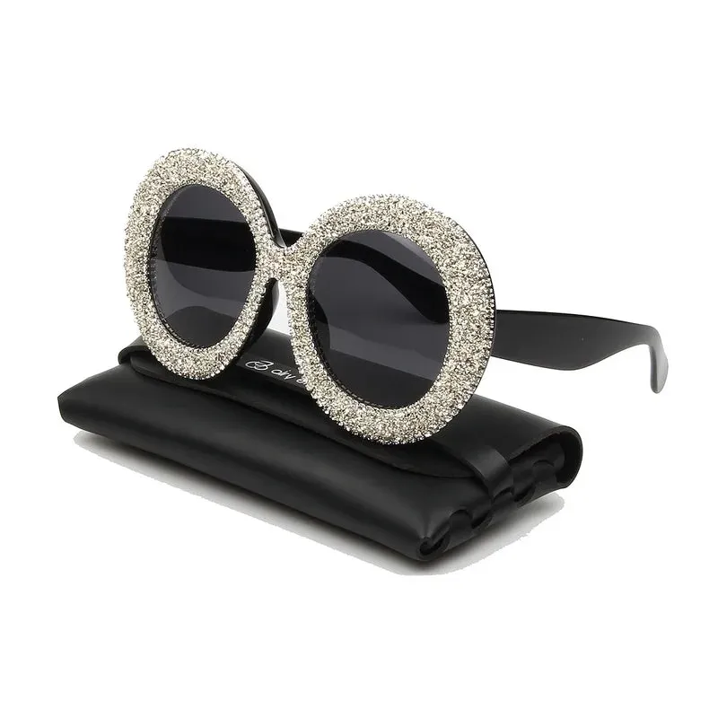 Vintage Rhinestones Oversized Sunglasses