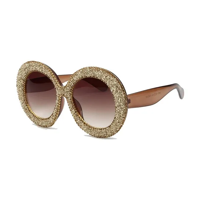 Vintage Rhinestones Oversized Sunglasses