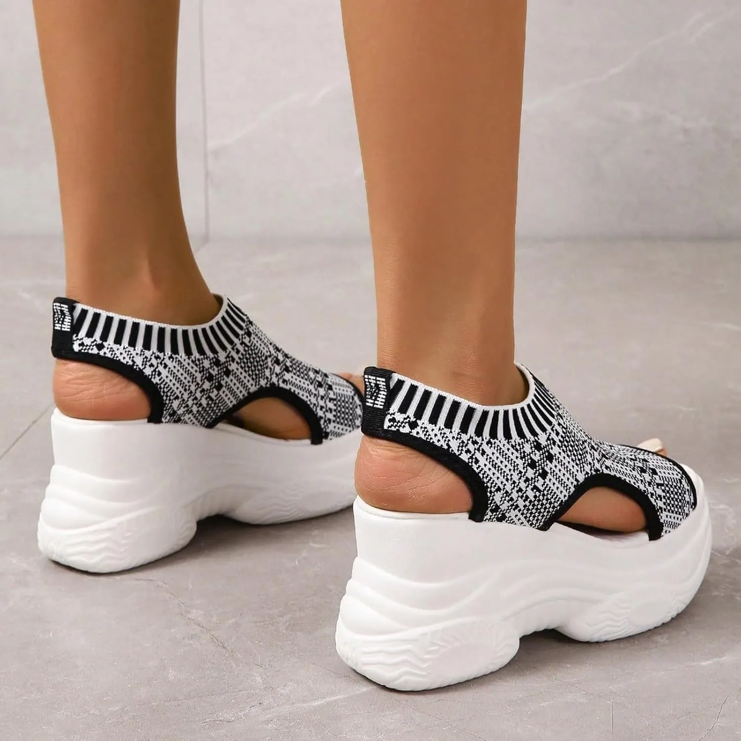 Wedge Platform Sandals for Women Summer Open Toe Ankle Strap Platform Sandals Casual Strappy Slip on Beach Orthopedic Shoes