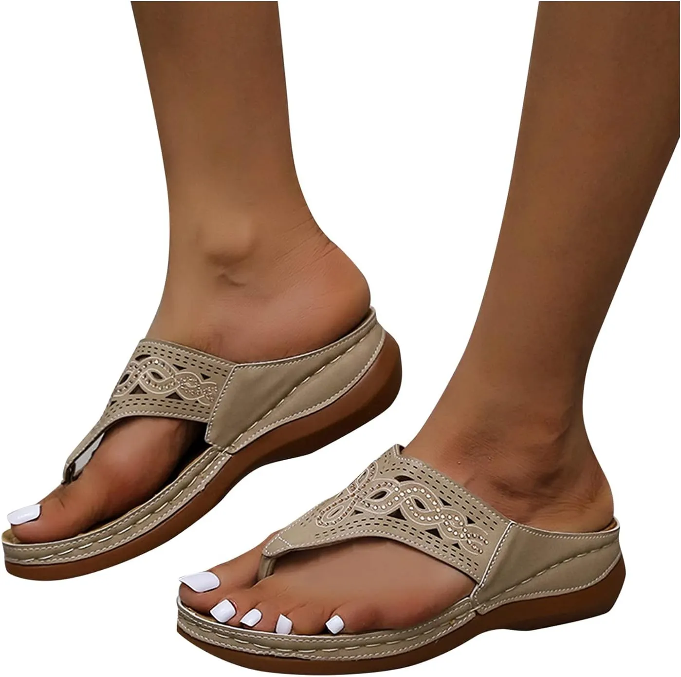 Wedge Sandals for Women Summer Dressy Orthopedic Sandals 2024 Open Toe Platform Sandals Casual Comfortable Flat Shoes