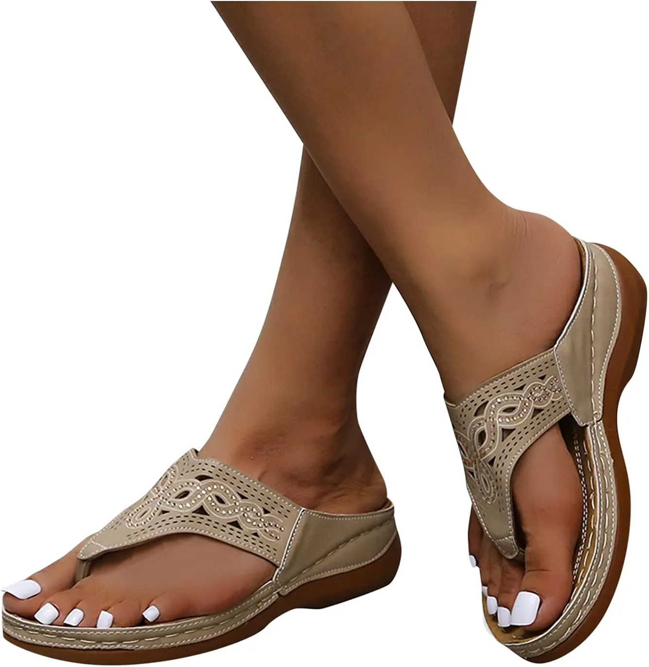 Wedge Sandals for Women Summer Dressy Orthopedic Sandals 2024 Open Toe Platform Sandals Casual Comfortable Flat Shoes