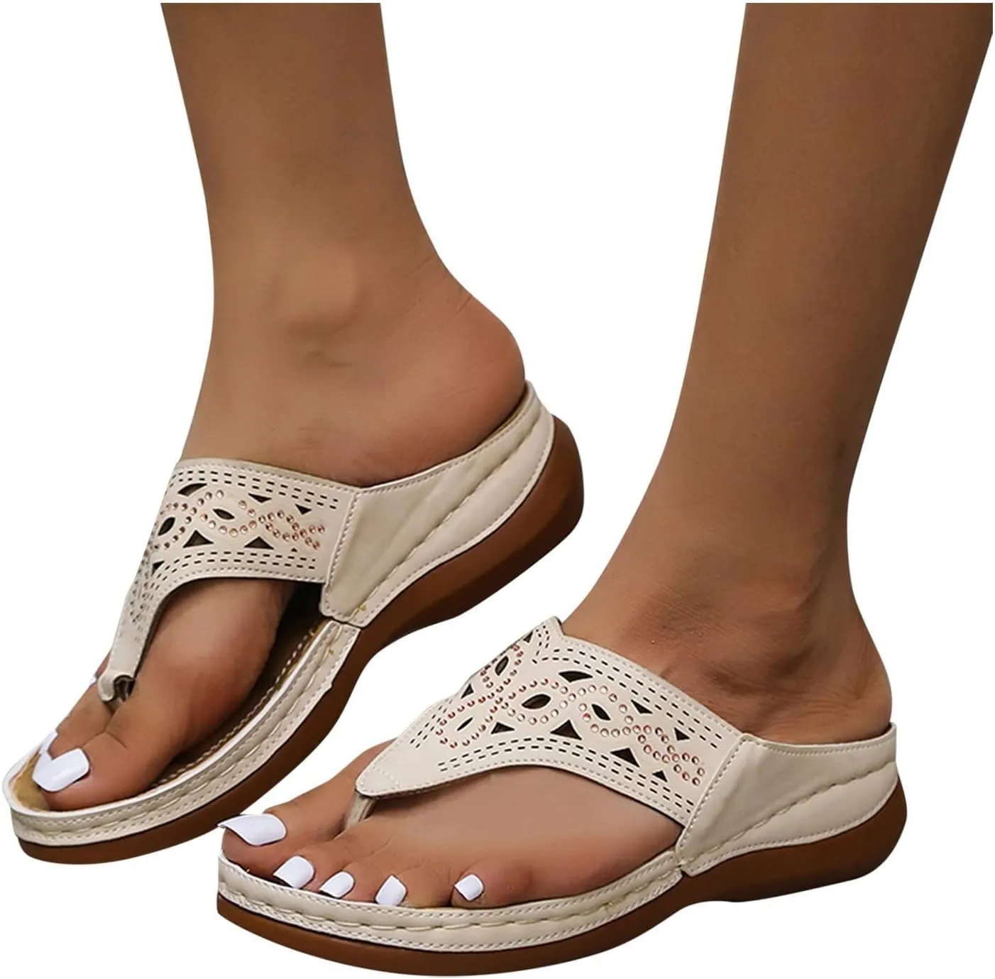Wedge Sandals for Women Summer Dressy Orthopedic Sandals 2024 Open Toe Platform Sandals Casual Comfortable Flat Shoes