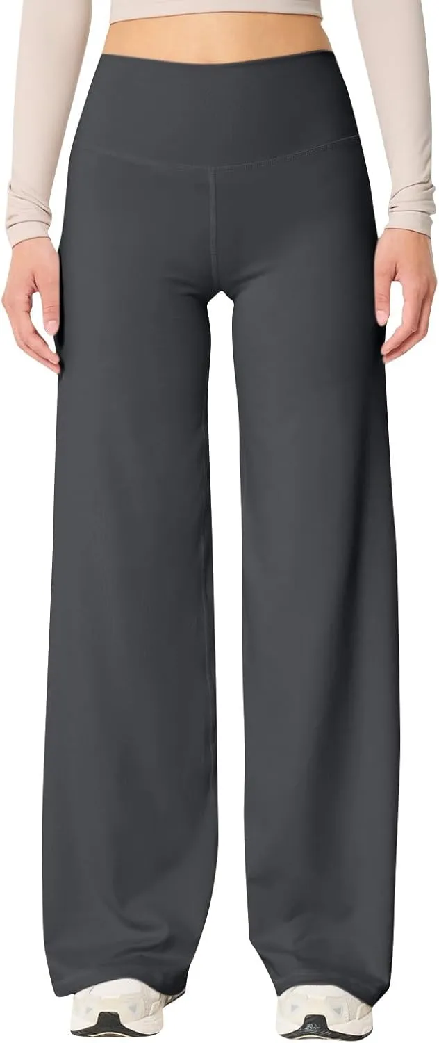 Wide Leg Yoga Pants for Woman Stretch High Waist Workout Palazzo Pants Comfy Loose Lounge Casual Trousers with Pocket