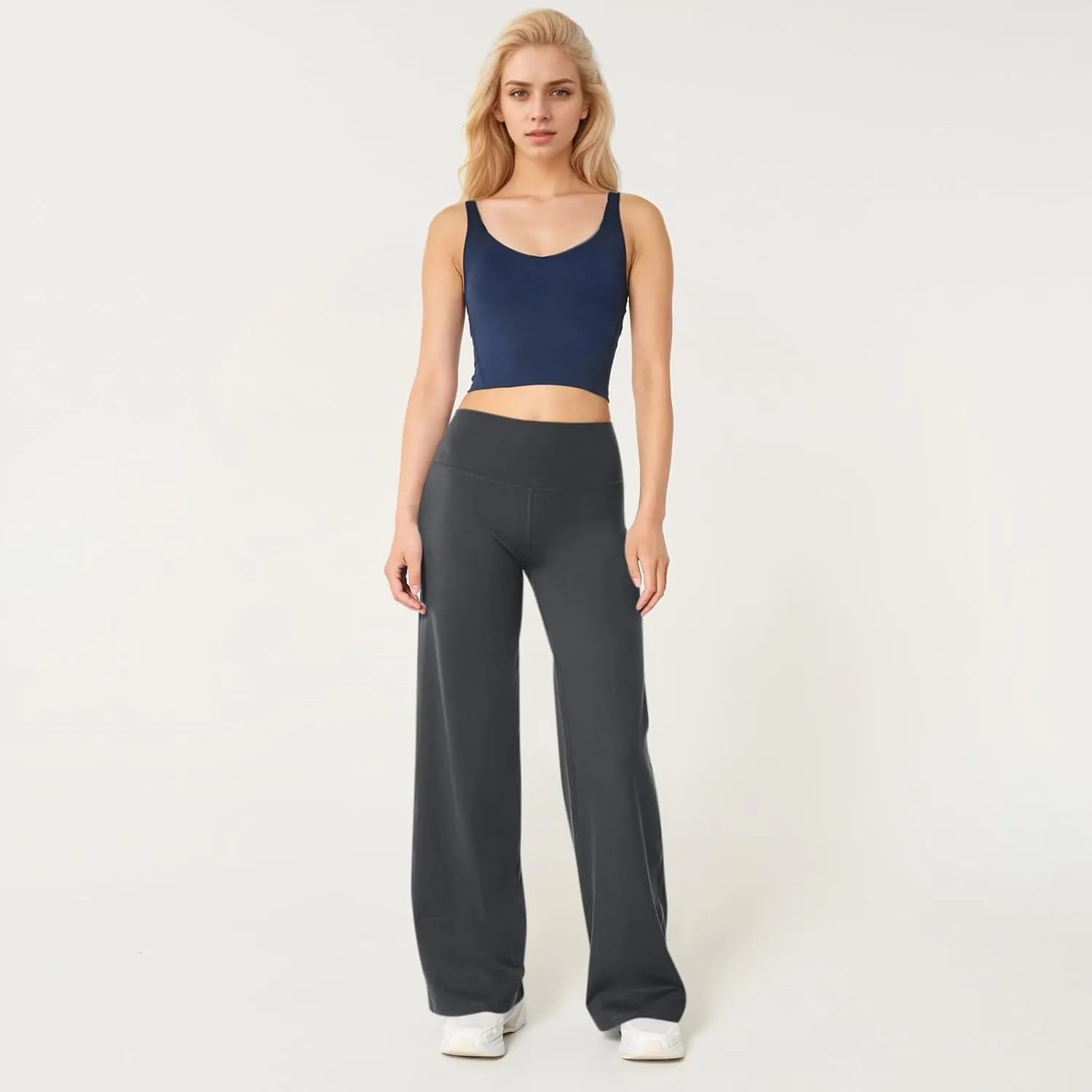 Wide Leg Yoga Pants for Woman Stretch High Waist Workout Palazzo Pants Comfy Loose Lounge Casual Trousers with Pocket
