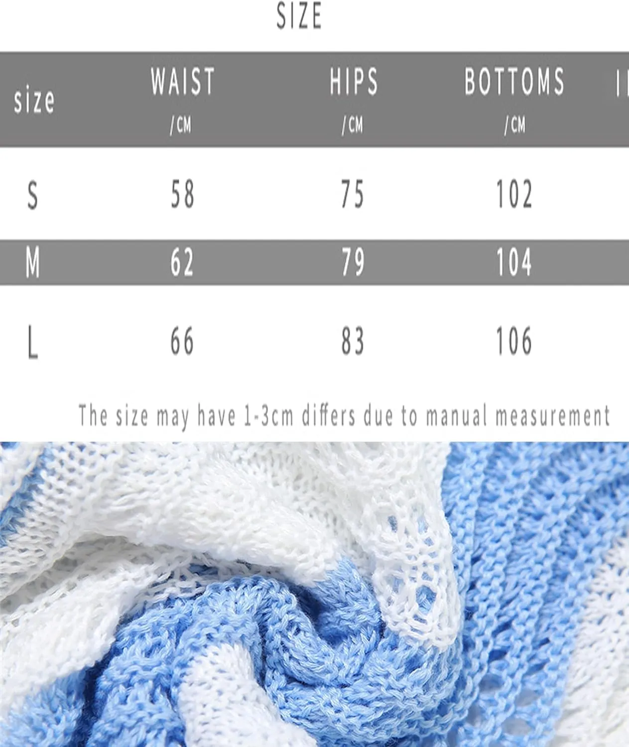 Women Block Stripe Crochet Beach Pants High Waist Hollow Out Pants Knitted Trousers