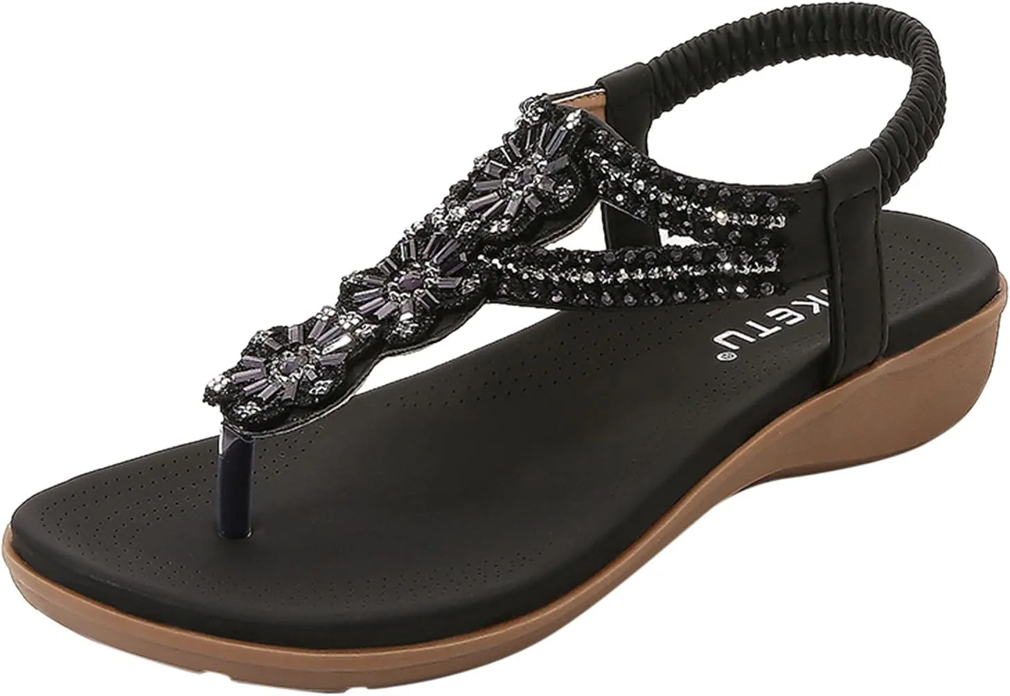 Women Flip Flops Arch Support Slingback Sandals Beach Shoes Ankle Strap Thong Elastic Flat Sandals Flat Sandals