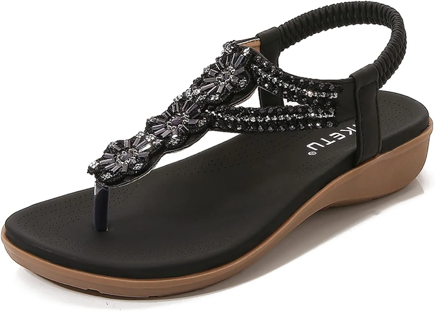 Women Flip Flops Arch Support Slingback Sandals Beach Shoes Ankle Strap Thong Elastic Flat Sandals Flat Sandals