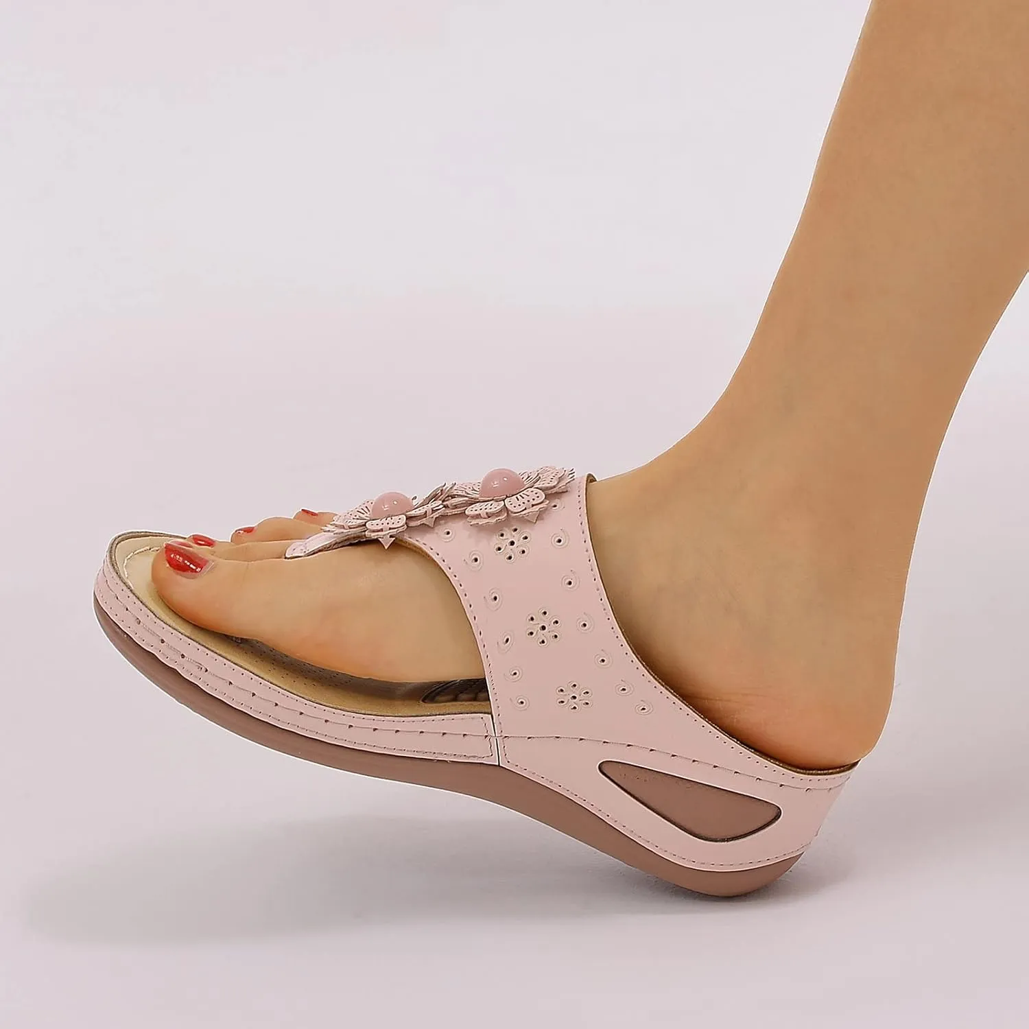 Womens Orthopedic Sandals With Arch Support Summer Casual Flip Flops Adjustable Buckle Beach Walking Shoes Breathable Mesh Quick Dry Sport Sandals Orthopedic Shoes for Women