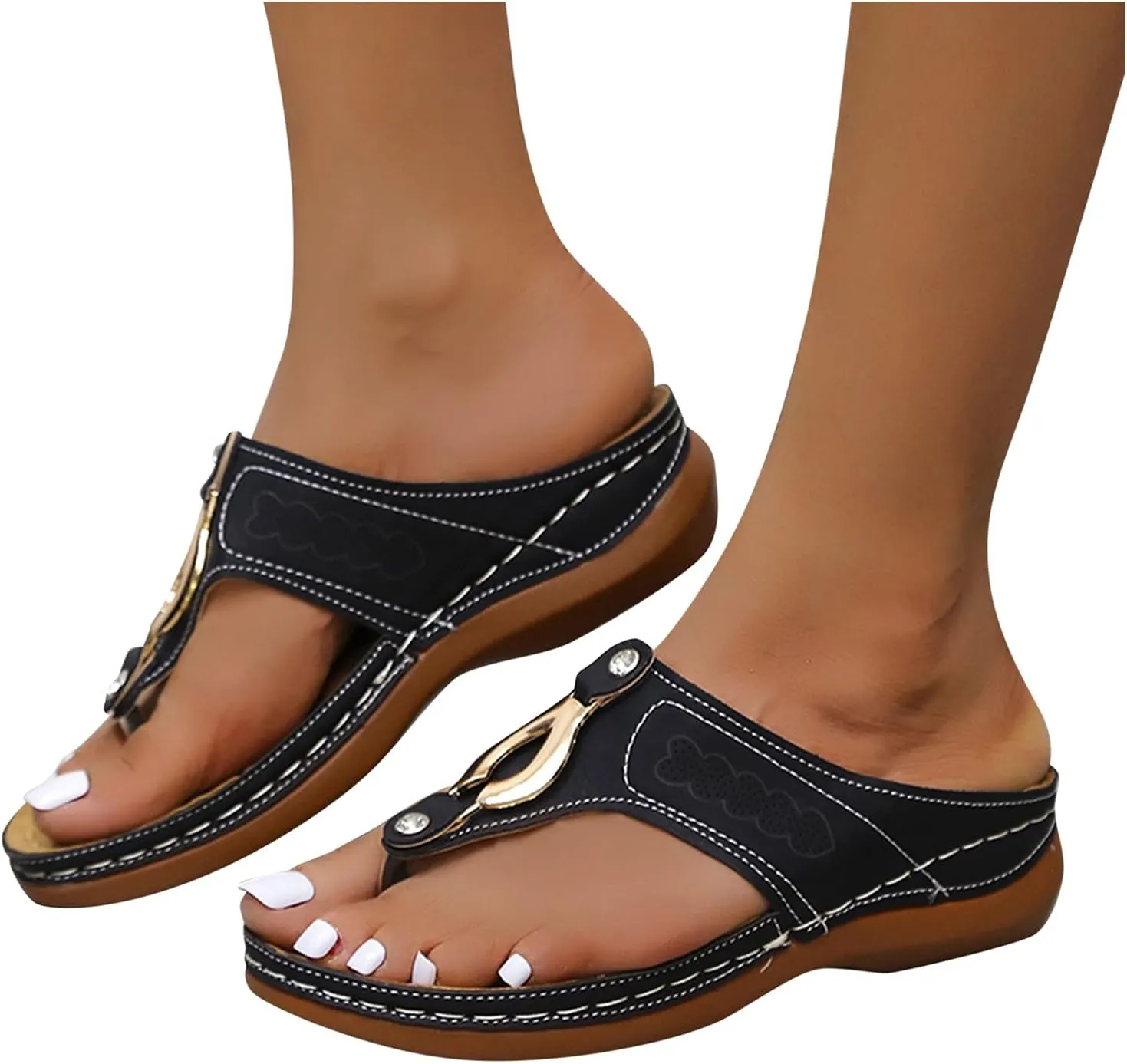 Womens Orthopedic Sandals with Back Strap and Arch Support Orthopedic Wedge Sandals for Women 2025 Ortopedicos Shoes Woman Orthotic Womens Summer Strappy Sandals Orthopedic Female Sandals for Women