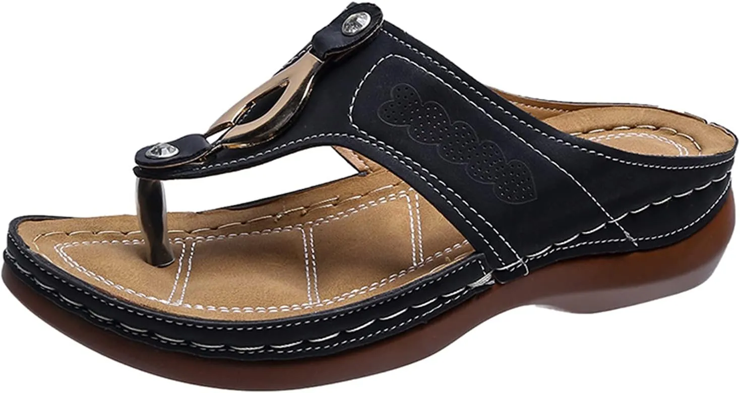 Womens Orthopedic Sandals with Back Strap and Arch Support Orthopedic Wedge Sandals for Women 2025 Ortopedicos Shoes Woman Orthotic Womens Summer Strappy Sandals Orthopedic Female Sandals for Women
