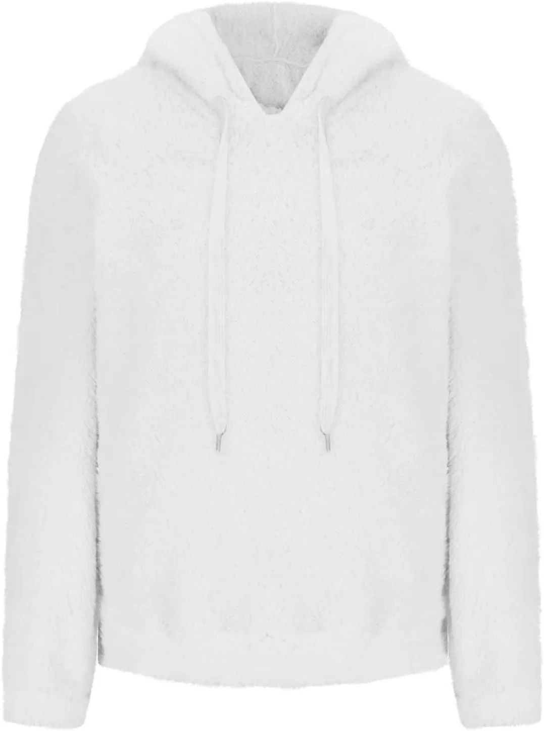 Women's Plush Sweatshirt Fashion Mid-Length Round-Neck Long Sleeves Winter Warm Fleece Pullover Tops with Pockets