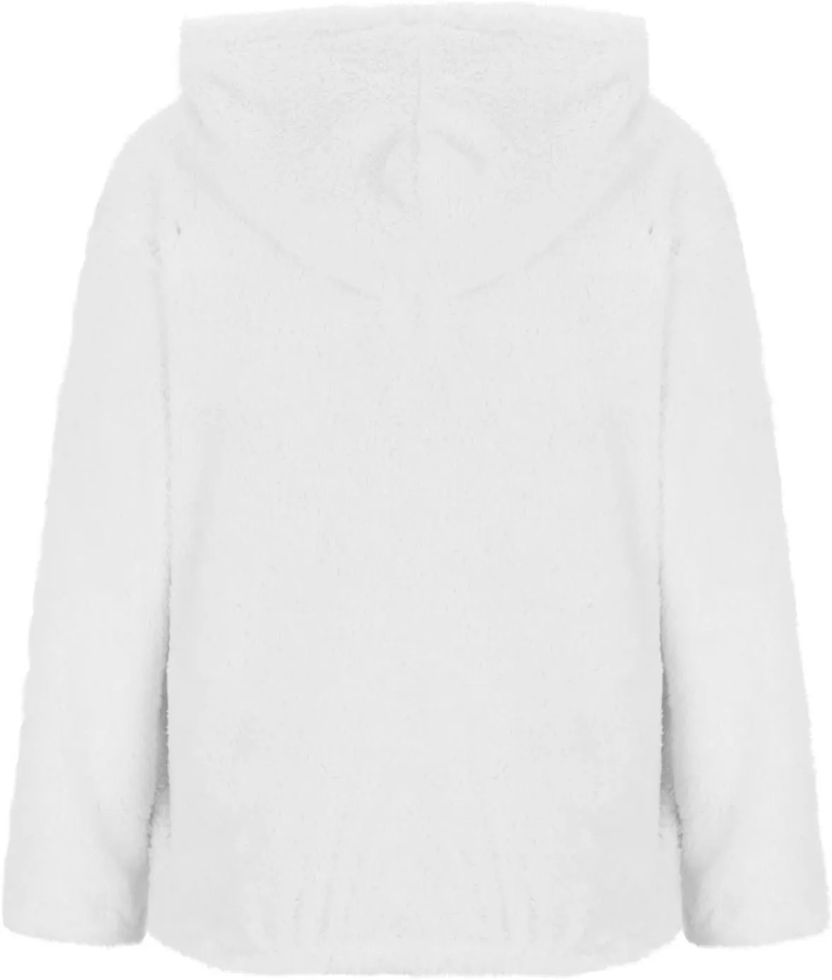 Women's Plush Sweatshirt Fashion Mid-Length Round-Neck Long Sleeves Winter Warm Fleece Pullover Tops with Pockets