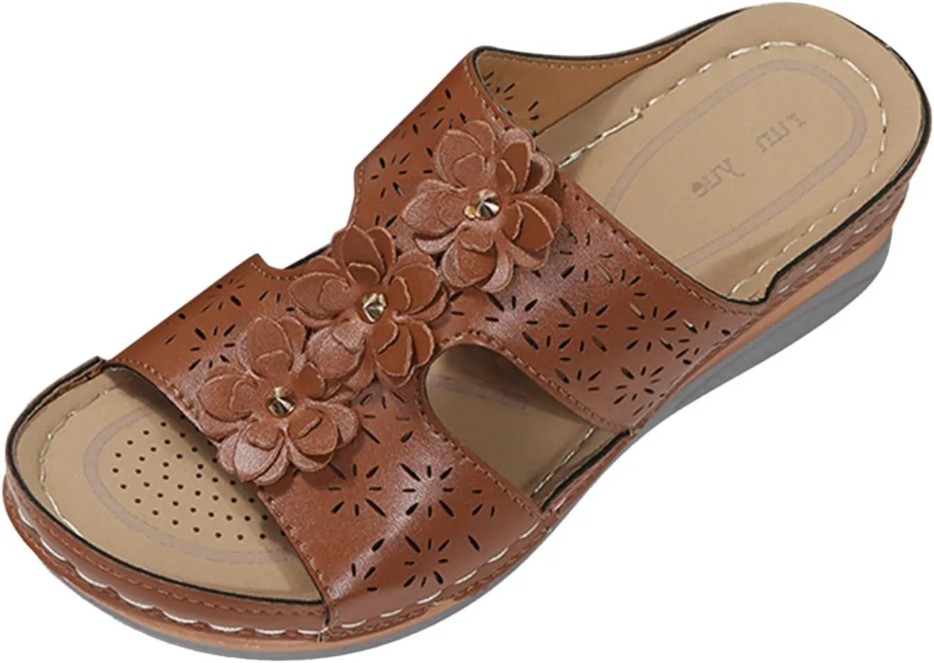 Womens Sandals with Arch Support Orthopedic Sandals Dressy Summer latforms Flats Pillow Slides Wide Anti Slip Shoes