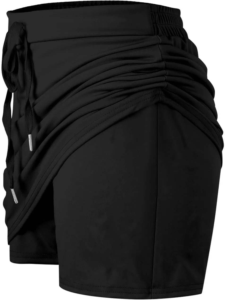Women's Tennis Skirts Solid Color Loose Yoga High Waisted Exercise Athletic Running Golf Sport Pants with Pocket