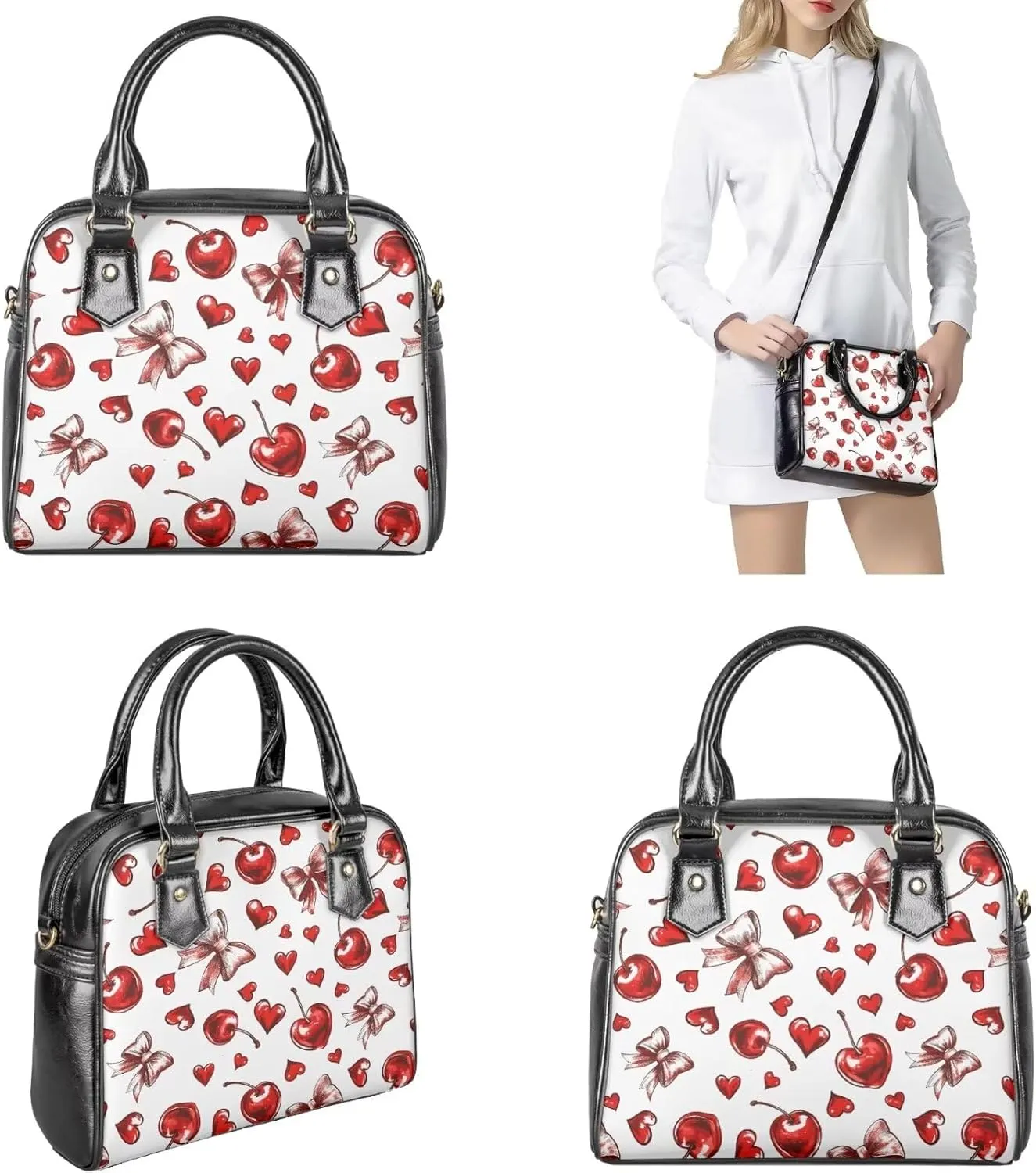 Women's Tote Bag Cross Body Purse and Matching Wallet 3 Piece Handbags Set PU Leather Hobo Bags for Women