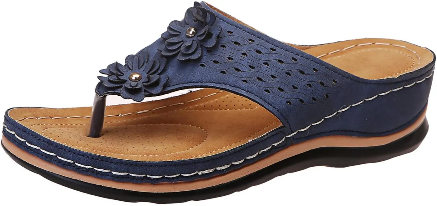 Womens Wedge Sandals Dressy Summer Sandals Platform Flip Flops Comfortable Orthopedic Sandals with Arch Support