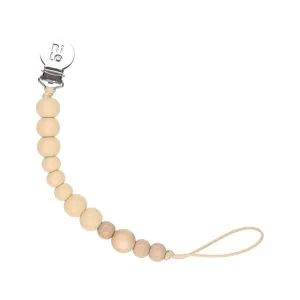 Wood   Silicone Beads Pacifier Holder Natural