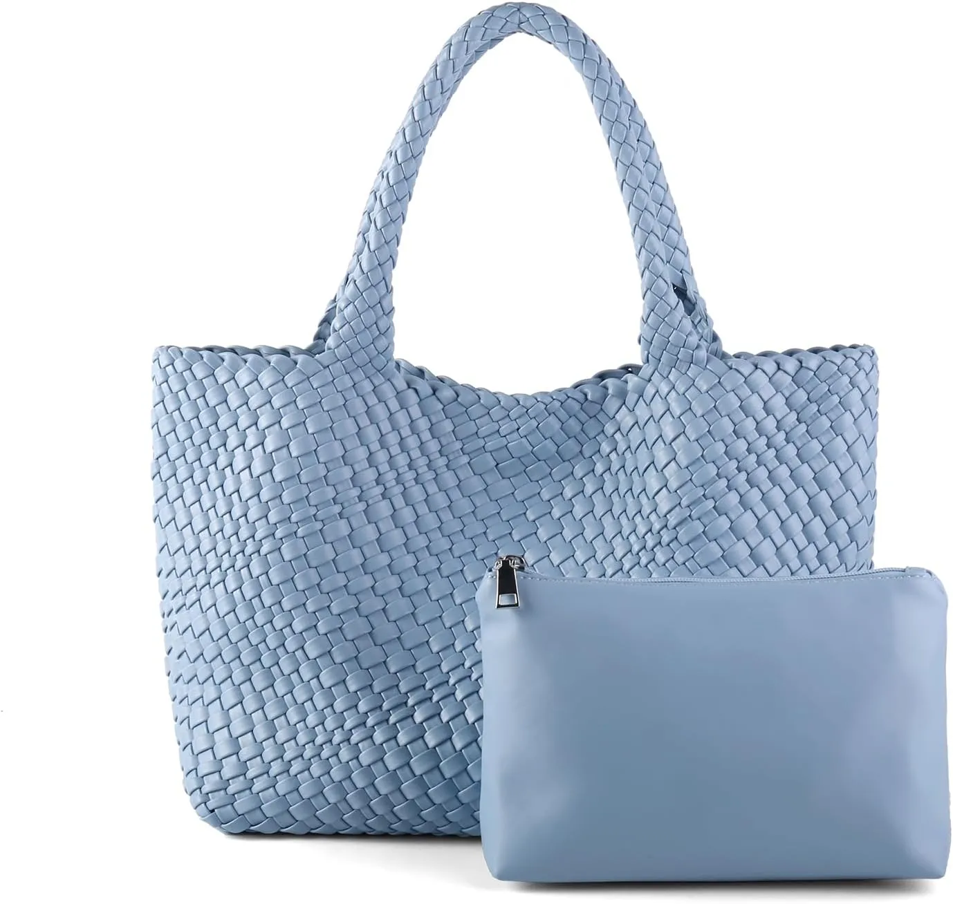 Woven Bag for WomenVegan Leather Handwoven Tote Bags with Purse Shopper Bag Large Shoulder bag
