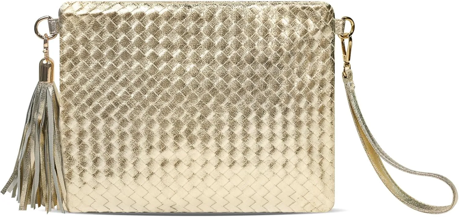 Woven Clutch Purse for Women Evening Bags Handbags Fashion Sparkly Crossbody