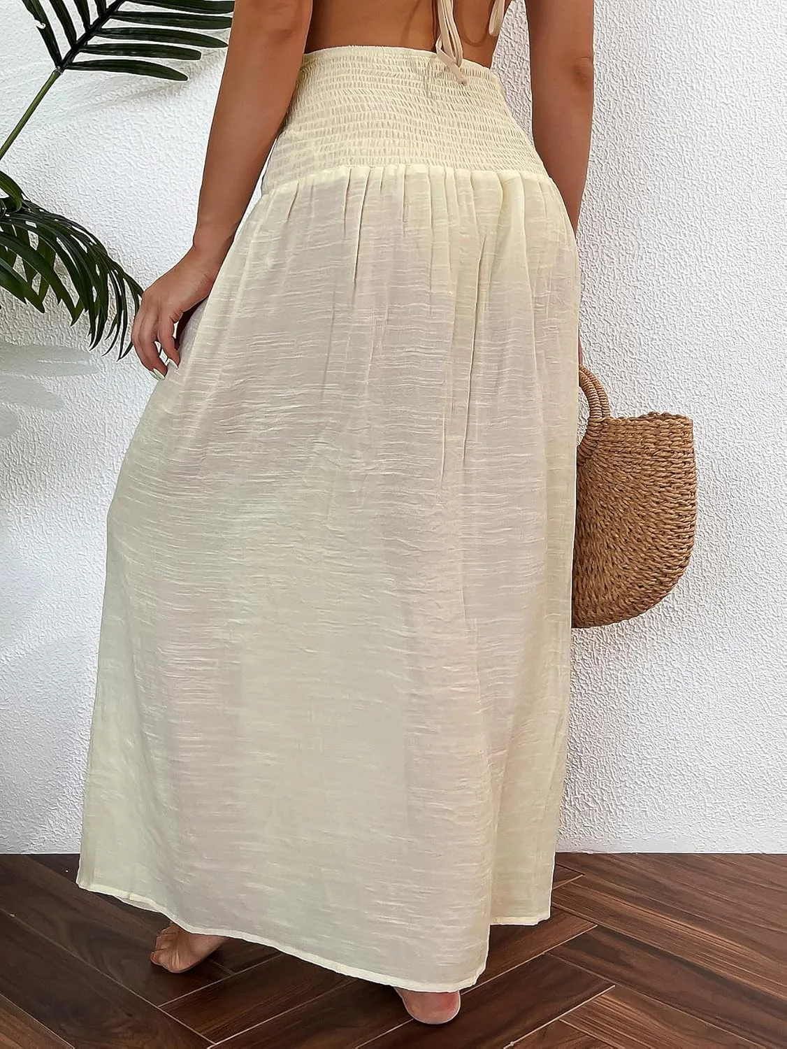 ZAFUL Beach Cover Ups for Women Split Thigh Swim Bathing Suit Summer Vacation Maxi Skirt Swimsuit Coverup 2025