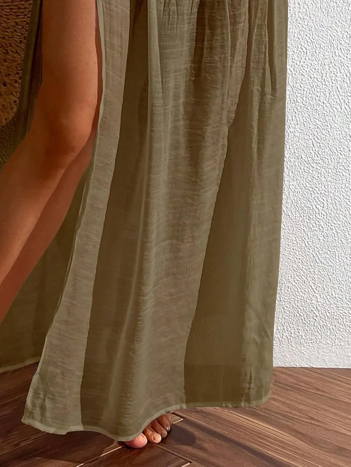 ZAFUL Beach Cover Ups for Women Split Thigh Swim Bathing Suit Summer Vacation Maxi Skirt Swimsuit Coverup 2025