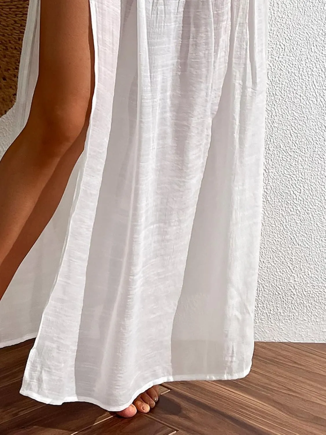 ZAFUL Beach Cover Ups for Women Split Thigh Swim Bathing Suit Summer Vacation Maxi Skirt Swimsuit Coverup 2025